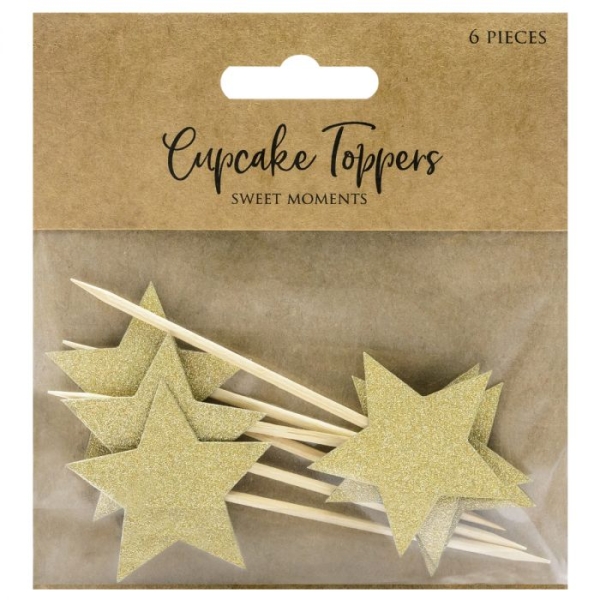 Cupcake Topper - Golden Stars